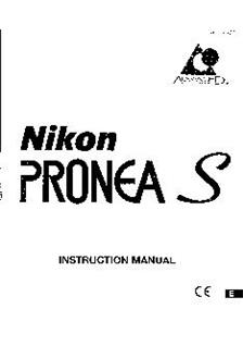 Nikon Pronea S manual. Camera Instructions.